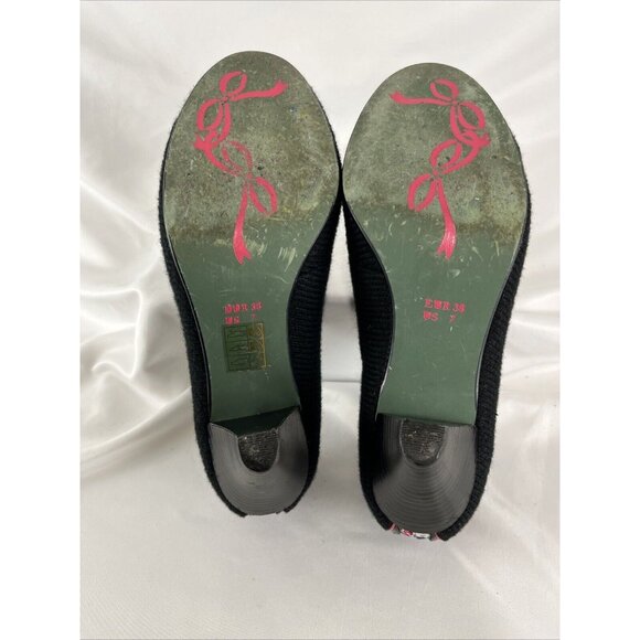 Poet License Girlhoodcore Ribbon Lace Heels Women's Size 7 Coquette Artwear - Picture 9 of 12